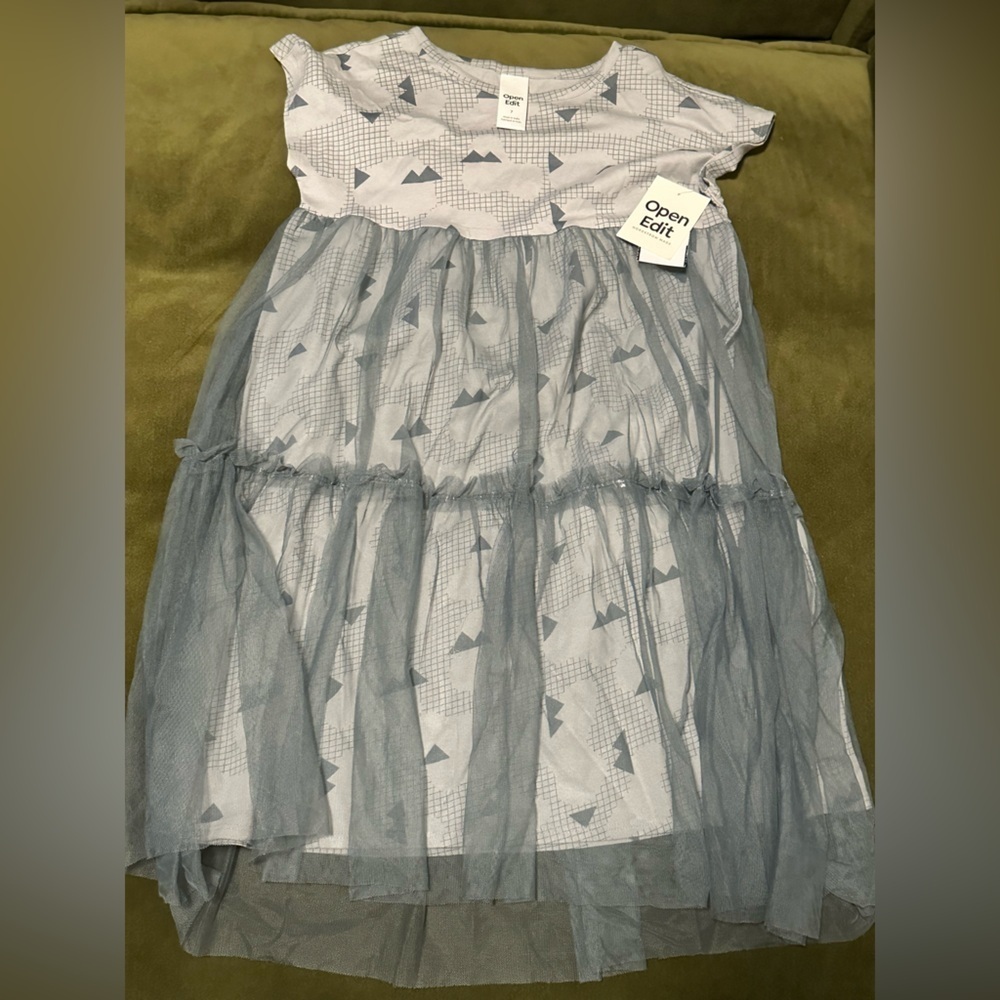 NEW Open Edit Tiered Mesh Overlay Dress